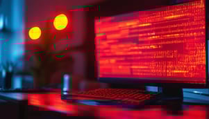 computer showing a cyber attack
