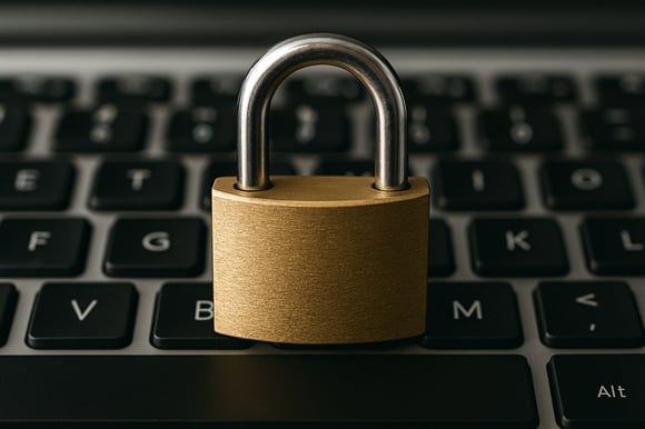 lock sitting on top of keyboard