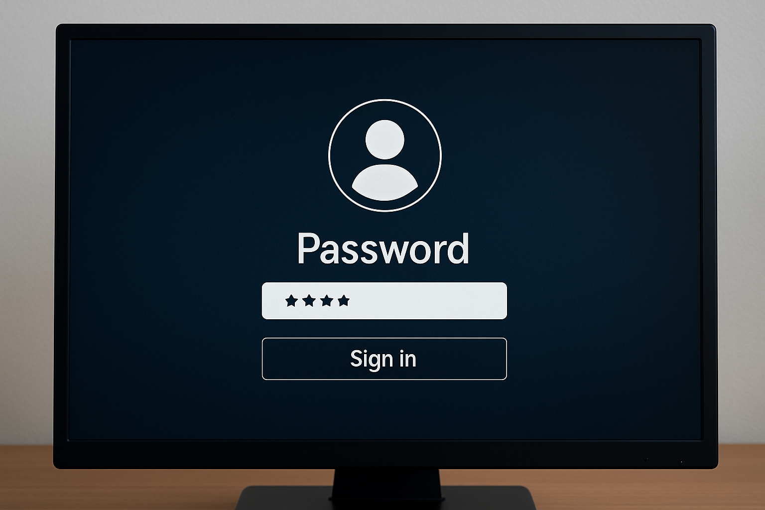 password login screen on computer-1