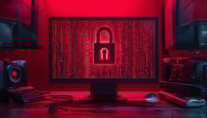 computer screen locked with ransomware