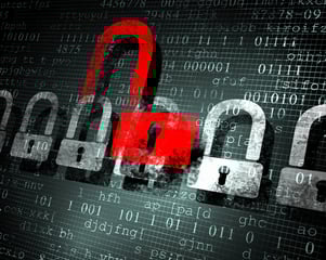 Security concept Lock on digital screen, illustration-2