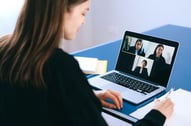 virtual meeting stock image